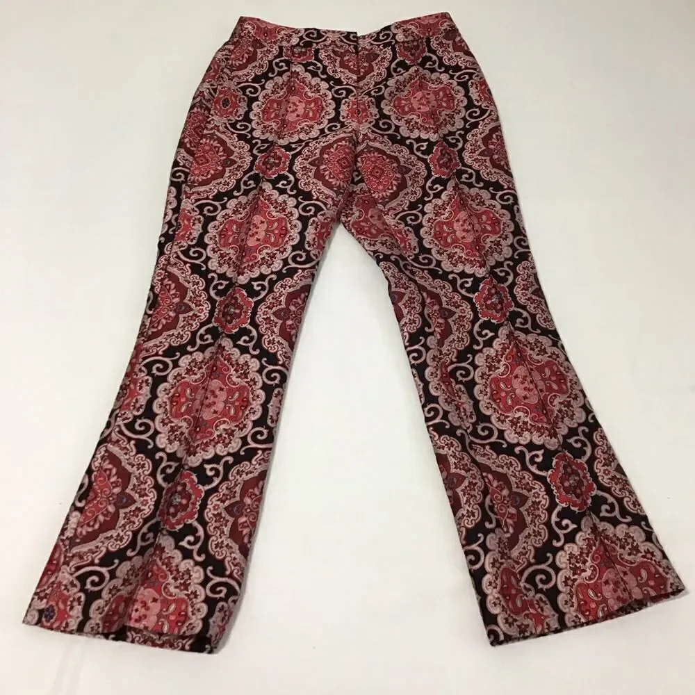 kate spade Red Runway Medallion Jacquard Pantsuit Blazer Size 2 Trousers Size 0